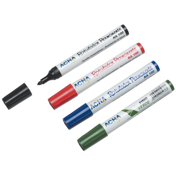 ROTULADOR TINTA FINA REDONDA ACHA 45230 NEGRO 10 UNID