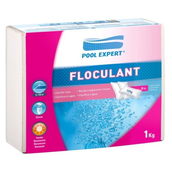 FLOCULANTE CARTUCHO 8X125GR. POOL EXPERT MANUF. GRE