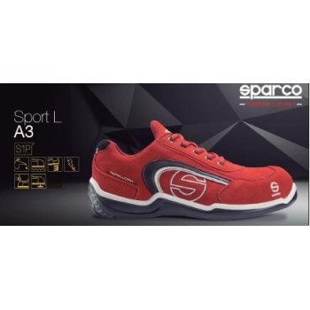 DEPORTIVA SPARCO SPORT LOW S1P PIEL VELOUR ROJO T- 40
