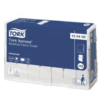 TOALLAS TORK XPRESS UNIVERSAL Z  2 CAPAS PASTA VIRGEN GOFRADA 190UDS