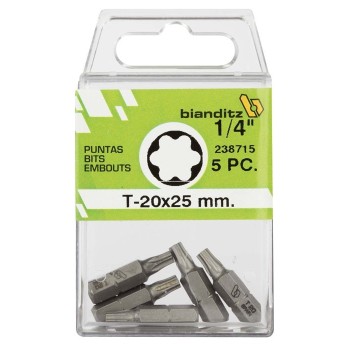 "JUEGO PUNTAS BIANDITZ 1/4""  T-10 25MM 10UDS"