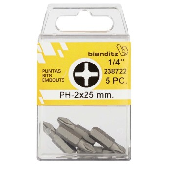 "JUEGO PUNTAS BIANDITZ 1/4""  PH-1 25MM 10UDS"