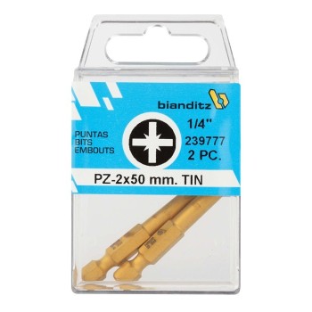 "JUEGO PUNTAS BIANDITZ 1/4""  PZ-1 TITANIO 50MM 5UDS"