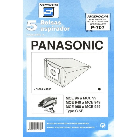 BOLSA ASPIRADOR PANASON 910707