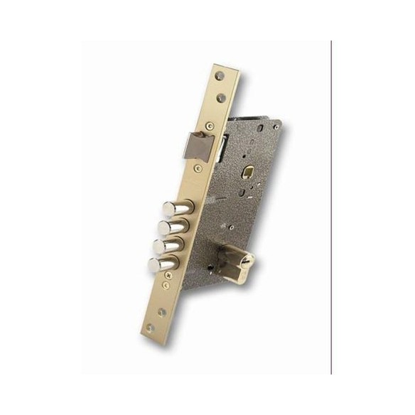 CERRADURA EZCURRA 700-B DS 15/60 MM ACERO LATONADO