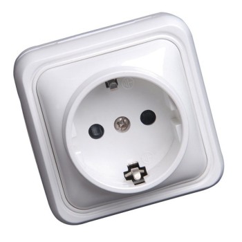 BASE ENCHUFE 16A BLANCA ESPECIAL CANALETA SERIE ALFA SIMON BRICO