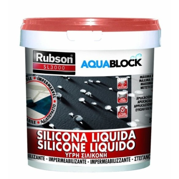 SILICONA LIQUIDA RUBSON AQUABLOCK 5 KG TEJA