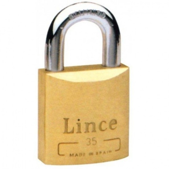 CANDADO LINCE 300-60 ARCO NORMAL LLAVES IGUALES 55 MM LATON