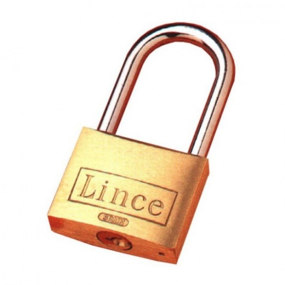 CANDADO LINCE 301-30 ARCO LARGO 30 MM LATON