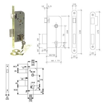 CERRADURA TESA 2030-70HN HIERRO NIQUELADO