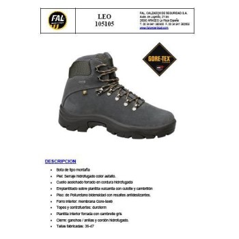 BOTA FAL GTR500 LEO O2 SERRAJE+GORETEX GRIS T- 45