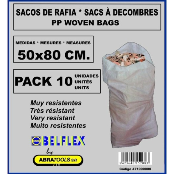 SACO RAFIA PACK 10 UNIDADES 50X80 CM. ABRATOOLS