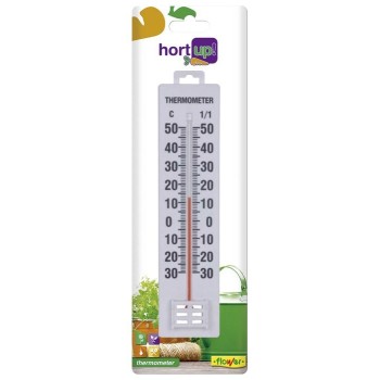 TERMOMETRO PLASTICO HORTUP BLANCO INTERIOR EXTERIOR FLOWER