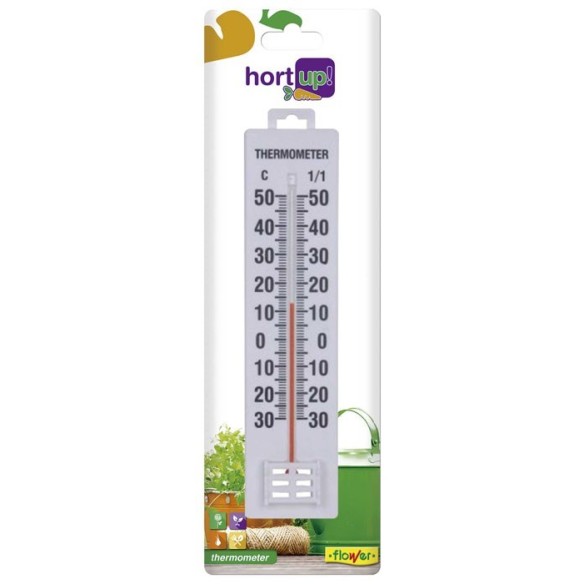 TERMOMETRO PLASTICO HORTUP BLANCO INTERIOR EXTERIOR FLOWER