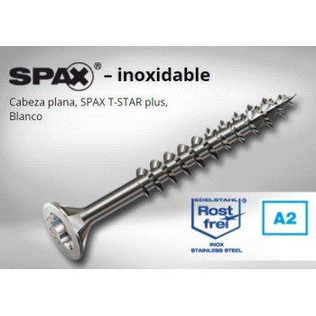 TIRAFONDO SPAX CABEZA PLANA PZ 6X50 INOX