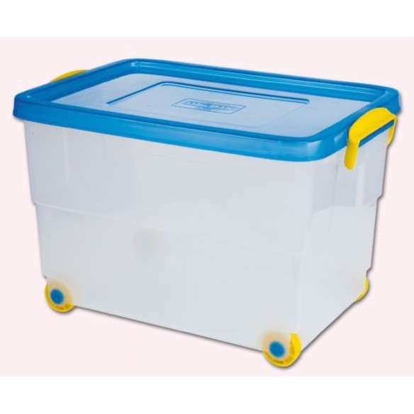 CONTENEDOR EUROBOX 60 L. C/RUEDAS AZUL 10260 DENOX