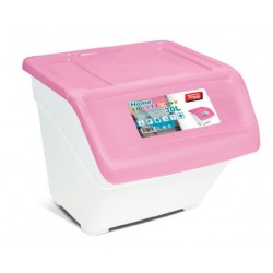 CONTENEDOR MULTIUSOS 30 LTS. HOME COLLECTION TAPA ROSA TAYG