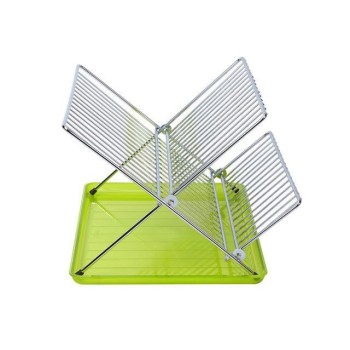ESCURREPLATOS PLEGABLE CROMADO VERDE SAUVIC