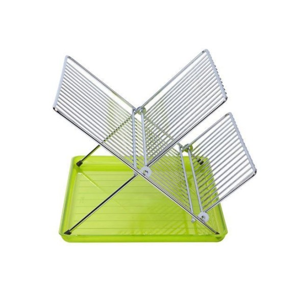 ESCURREPLATOS PLEGABLE CROMADO VERDE SAUVIC