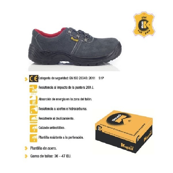 ZAPATO KAPITAL TOURING S1P SERRAJE NEGRO T- 43