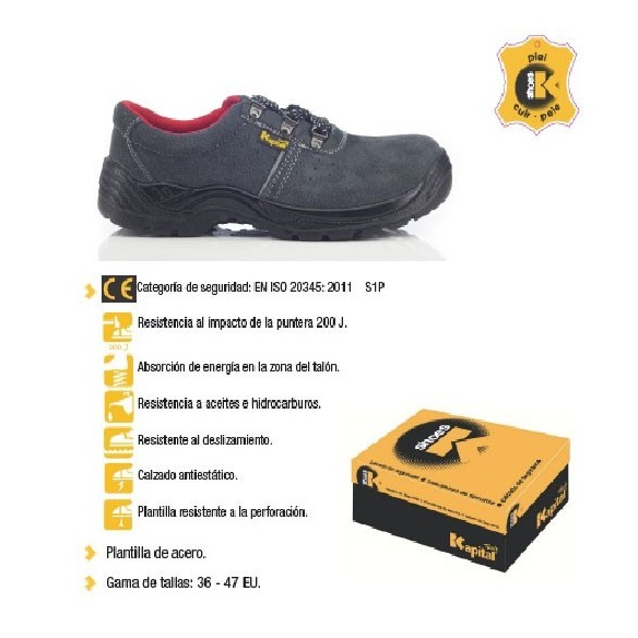 ZAPATO KAPITAL TOURING S1P SERRAJE NEGRO T- 44