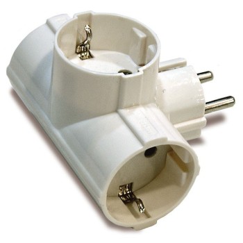 ADAPTADOR TRIPLE TT LATERAL 16 A 250V