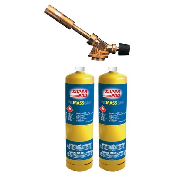 SOPLETE GAS SUPER-EGO SUPER FOGO 2 BOTELLAS MAPP