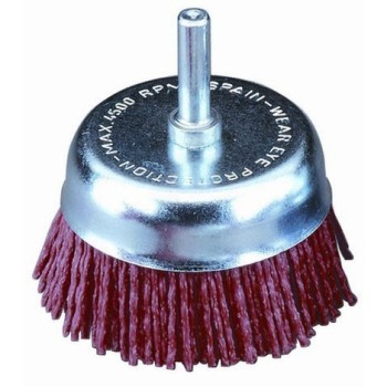CEPILLO TAZA JAZ CNA NYLON ABRASIVO ROJO 75 MM 6 MM-1/4 G80