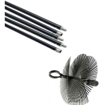 KIT DESHOLLINADOR MECANICO 4 CAÑAS + ERIZO ACERO  250 AOKFUEGO 50253 FLOWER