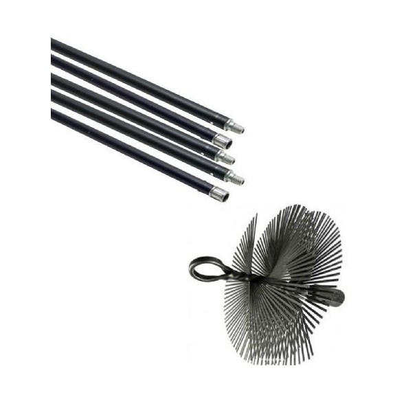 KIT DESHOLLINADOR MECANICO 4 CAÑAS + ERIZO ACERO  250 AOKFUEGO 50253 FLOWER