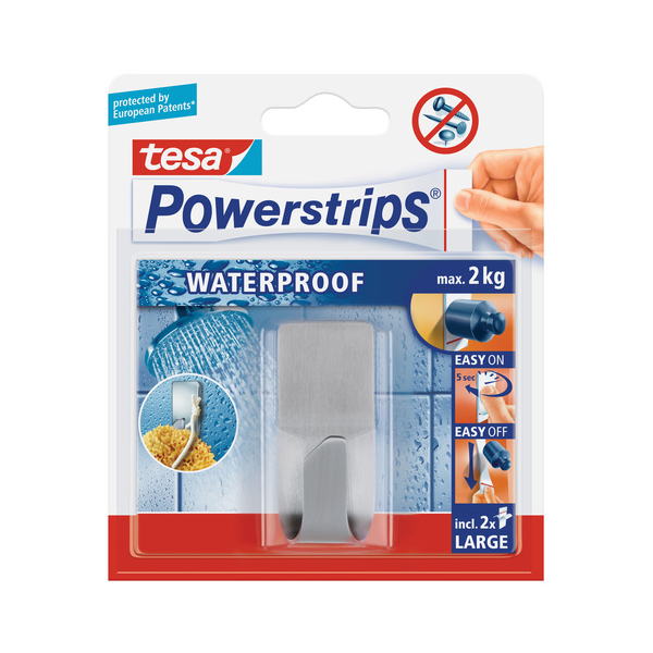 GANCHO EN ACERO POWERSTRIPS WATERPRODF TESA