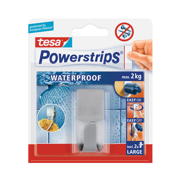 GANCHO EN ACERO POWERSTRIPS WATERPRODF TESA