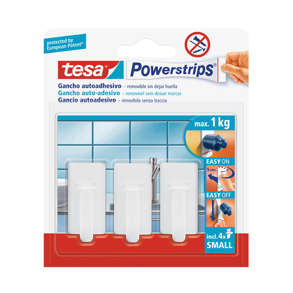 GANCHO PEQ.CLASICO BLAN POWERSTRIPS TESA