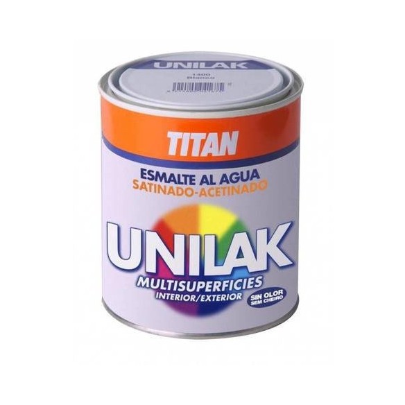 ESMALTE AL AGUA UNILAK 1400 INT/EXT 750 ML BLANCO SATINADO