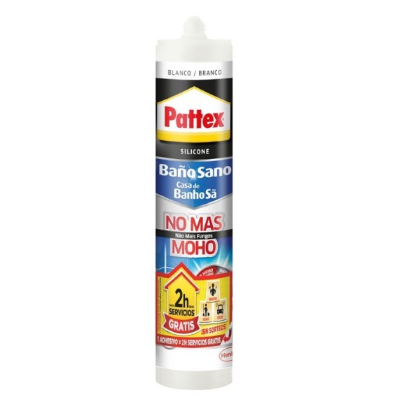 SILICONA BAÑOS PATTEX NO MAS MOHO 280 ML. BLANCO