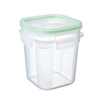 TAPER CUADRADO 0.7L CLICK TRANSP-VERDE TATAY