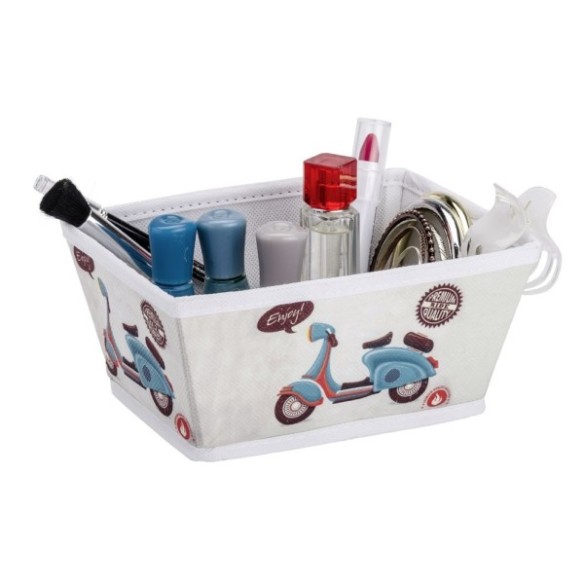 CESTA BAÑO 19.5X15X9CM VINTAGE SCOOTER WENKO