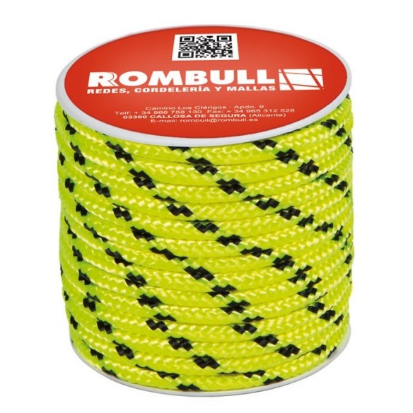 CUERDA PES TRENZADA CARRETE POLIESTER CON ALMA Ø 10 MM AMARILLO 15 M