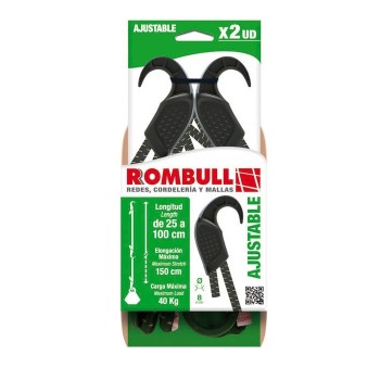 PULPO AJUSTABLE C/GANCHO NEGRO 2UDS ROMBULL