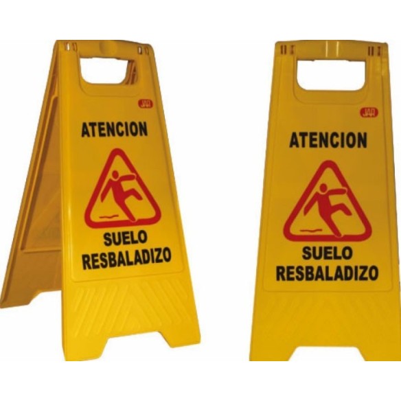 CARTEL ATENCIÓN SUELO RESBALADIZO