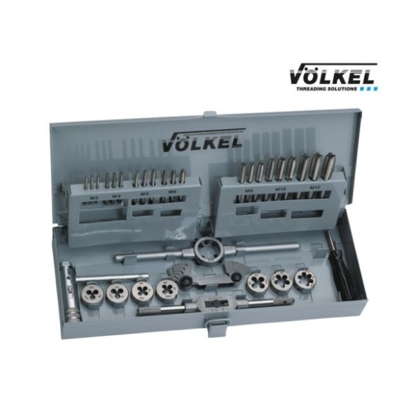 JUEGO MACHOS Y COJINETES  DIN-338N HSS-G M 3-12