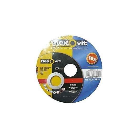 DISCO CORTE FLEXOVIT T141FLX PERFLEX-10 METAL 115X1 MM 10UDS