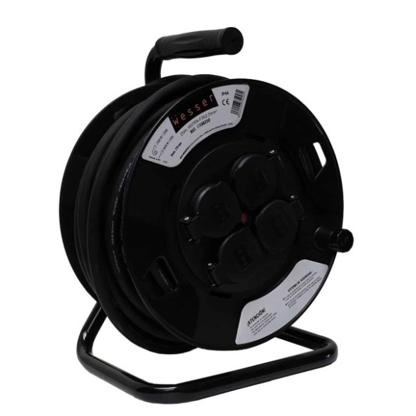 EXTENSIBLE WESSER 25M 3X2.5 C/TAPAS IP44