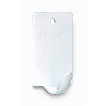 PERCHA PEQUEÑA ADHESIVA LACADO BLANCO. BLISTER 4 UDS.