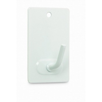 PERCHA MEDIANA ADHESIVA LACADO BLANCO. BLISTER 3 UDS
