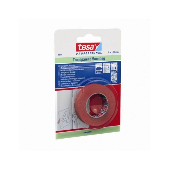 CINTA TESA 4965 MONTAJE TRANSPARENTE PREMIUM 5 M X 19MM