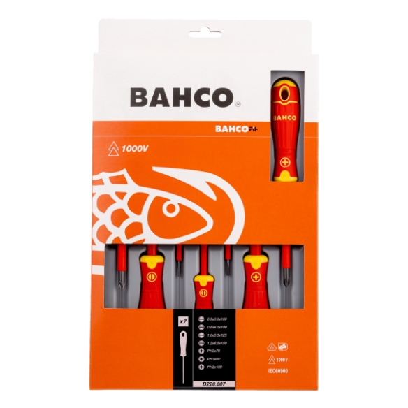 JUEGO DESTORNILLADORES BAHCO B220007 BAHCOFITT 7PZS AISLADOS PL/PH