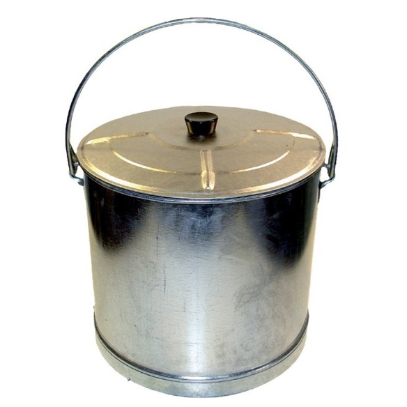 CUBO GALVANIZ. RECTO 12 REFORZ. C/TAPA 30X27 CMS.-18L.