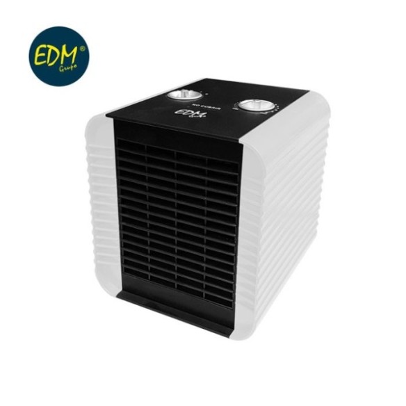 CALEFACTOR EDM COMPACTO 750/1500W VERTICAL BLANCO/NEGRO