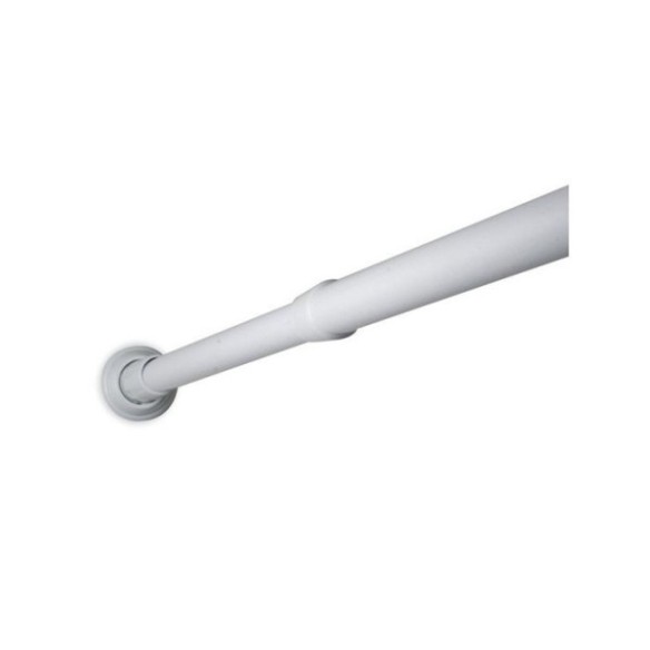BARRA CORTINA DE BAÑO ALUMINIO RECTA EXTENSIBLE 110-190 cm BLANCA